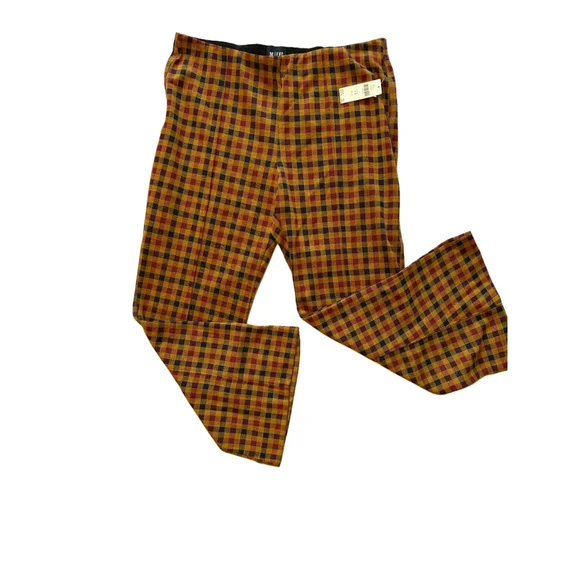 Women's Anthropologie Maeve Pants, 1X Plus, Brown Motif, Stretch Waist NWT - Picture 2 of 15